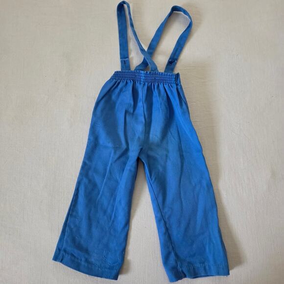 Vintage Flower Blue Suspender Pants 3t - Picture 5 of 6